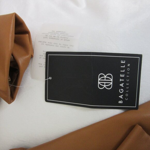 Bagatelle Faux Vegan Leather Structured One Button Blazer Brown Size Small NWT - Picture 7 of 12